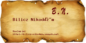 Bilicz Nikodém névjegykártya